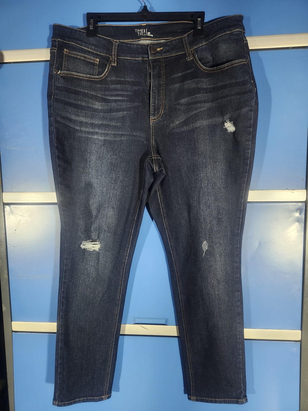 Time and Tru Dark Wash Distressed Women's Jeans